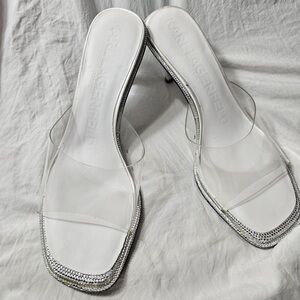 Karl Lagerfeld Women's Transparent Silver Heels